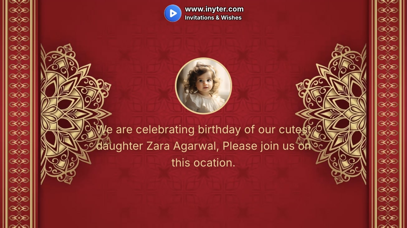 Birthday Invitation with Abstract Double Rotation Animation