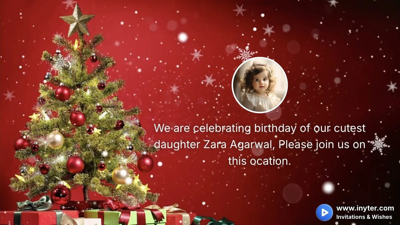 Birthday Invitation with Christmas Tree Animation