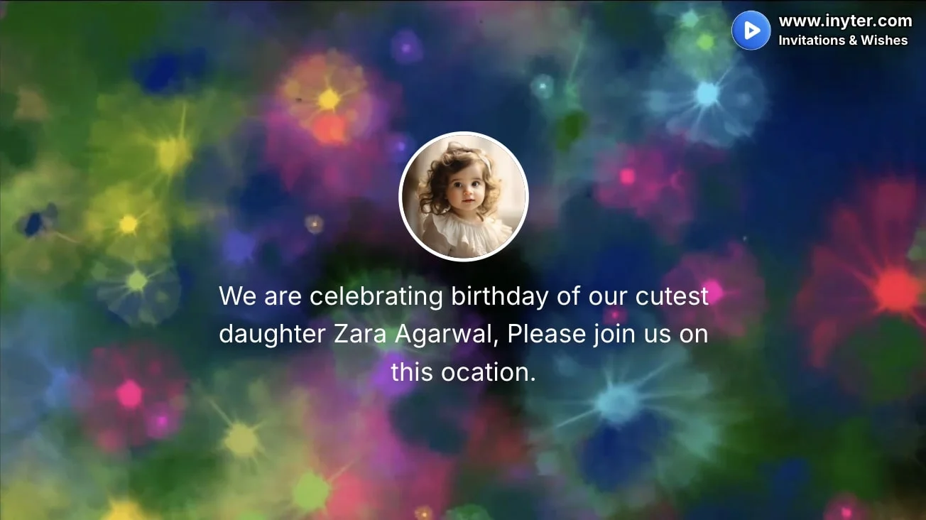 Birthday Invitation with Colorful Blast Animation