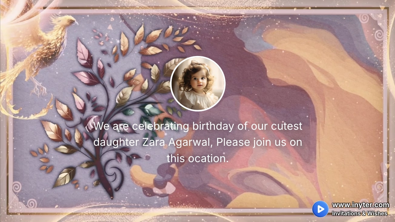 Birthday Invitation with Eagle Abstract Animation