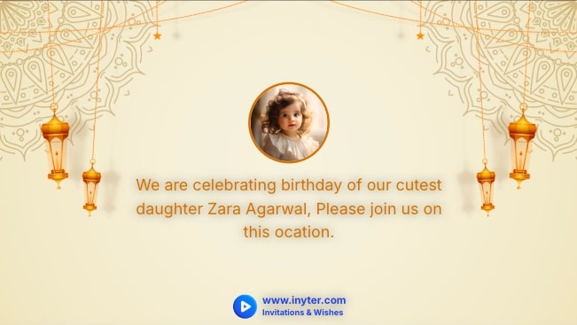 Birthday invitation with lights animation