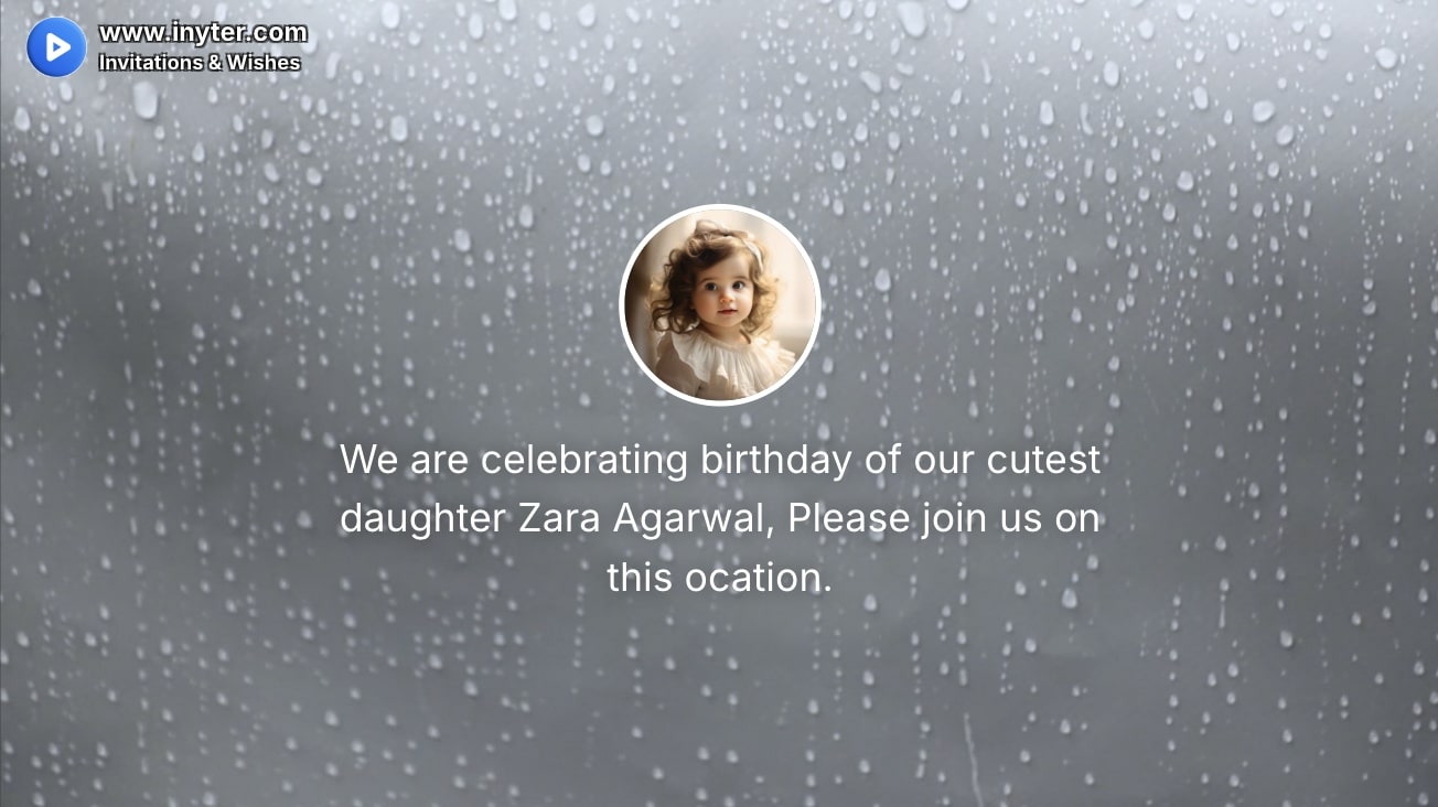 Birthday invitation with raining animation