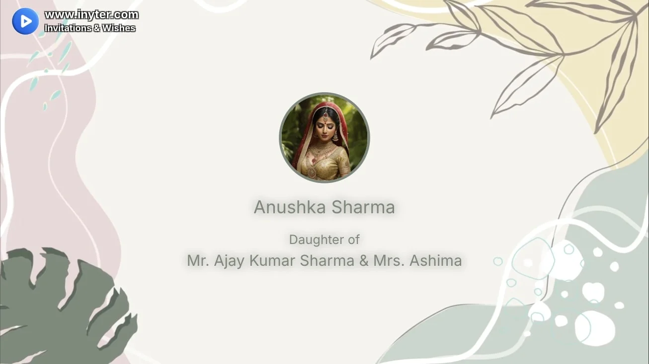 Engagement Invitation with Abstract Leaves Animation