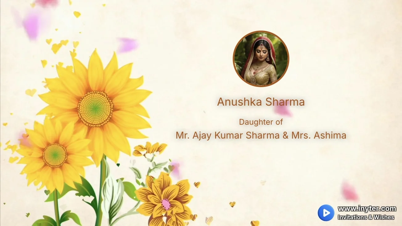 Engagement invitation with Flowers and Butterflys animation