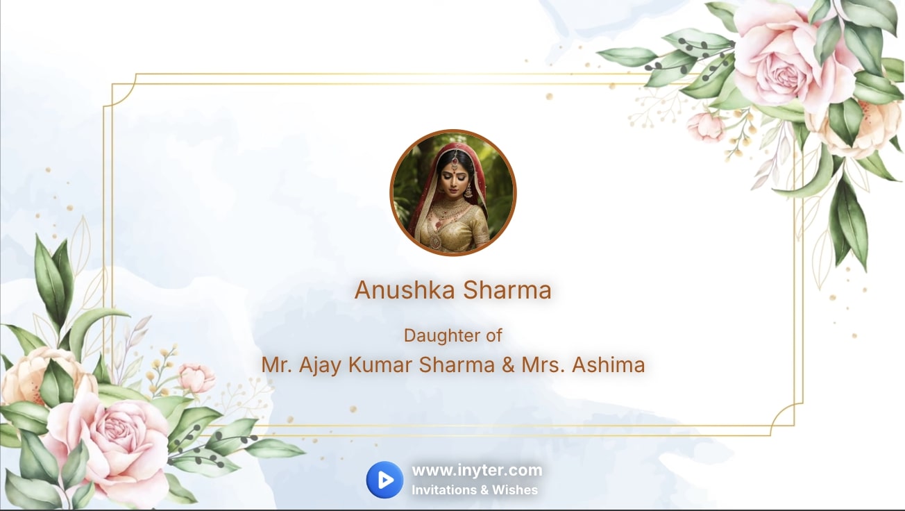 Engagement invitation with Flowers and Leaves animation