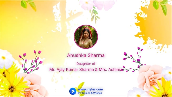 Engagement Invitation with Flowers Animation