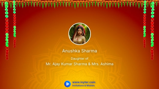 Engagement invitation with garlands animation