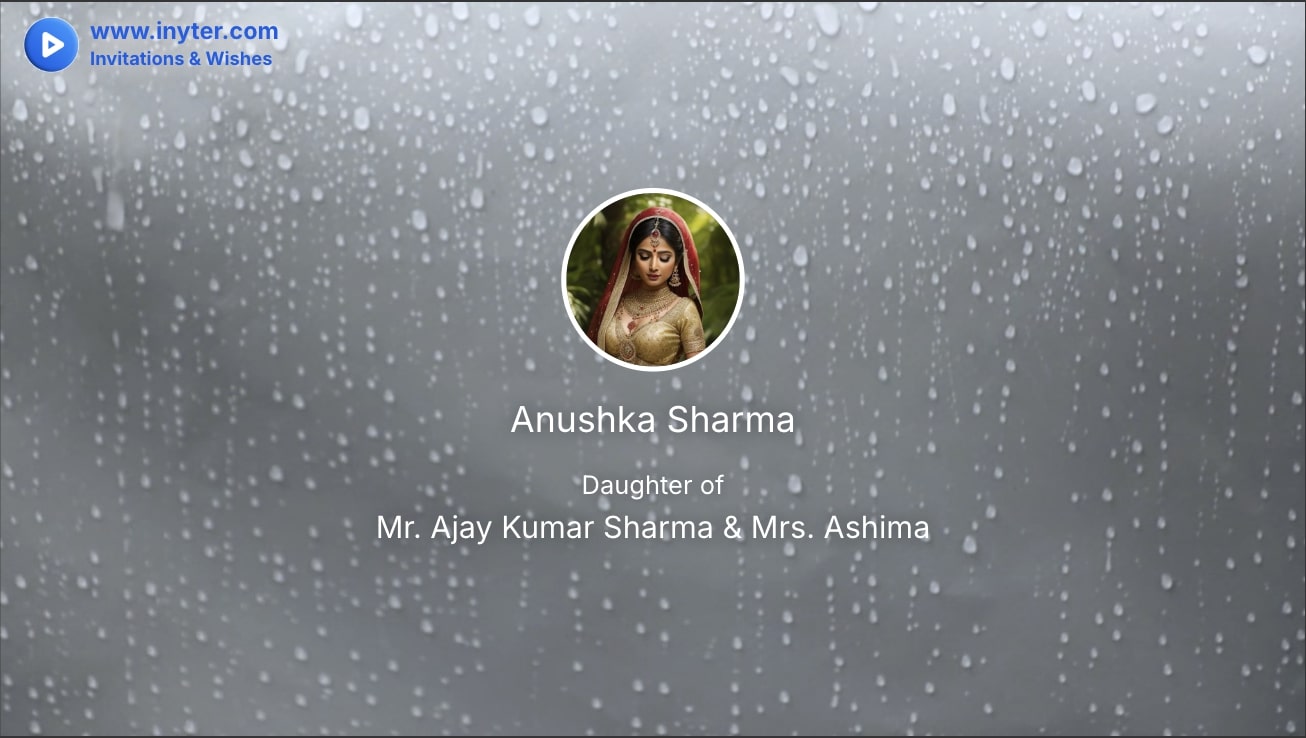 Engagement invitation with raining animation