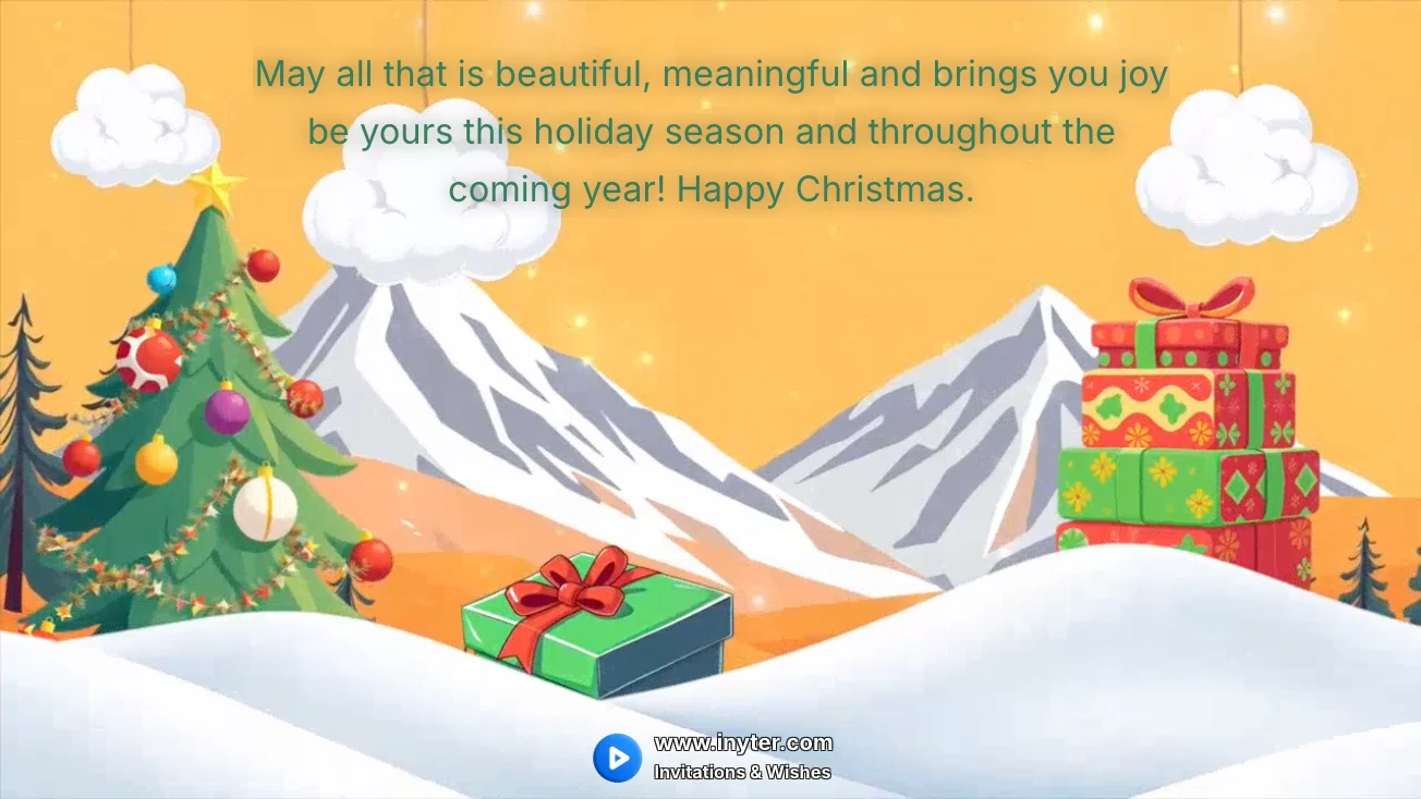 Festival Wishes for Christmas with Mountains