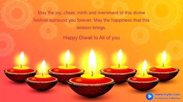 Festival Wishes for Diwali with diyas