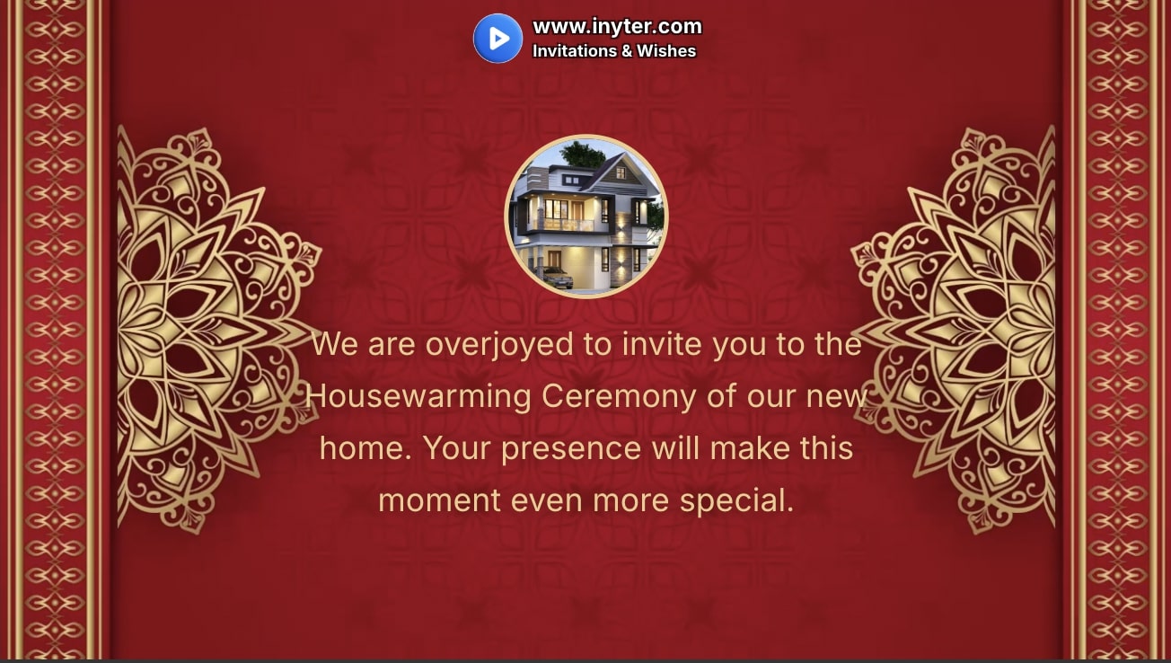 House Warming Invitation with Abstract Double Rotation Animation