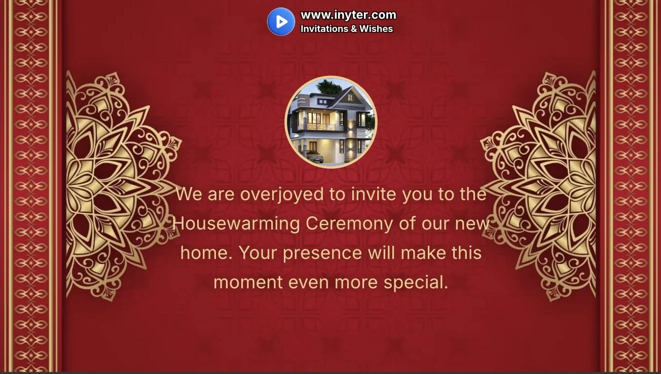 House Warming Invitation with Abstract Double Rotation Animation