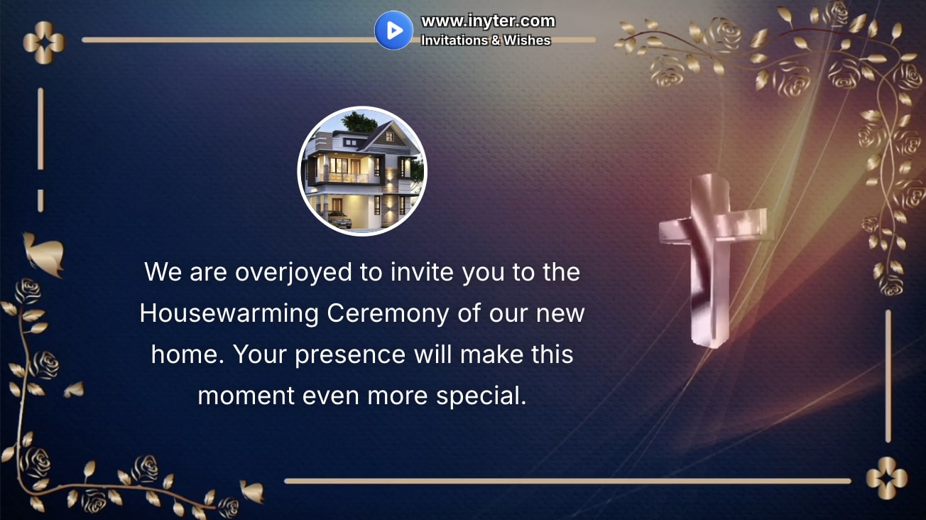 House Warming Invitation with Christmas Cross Animation