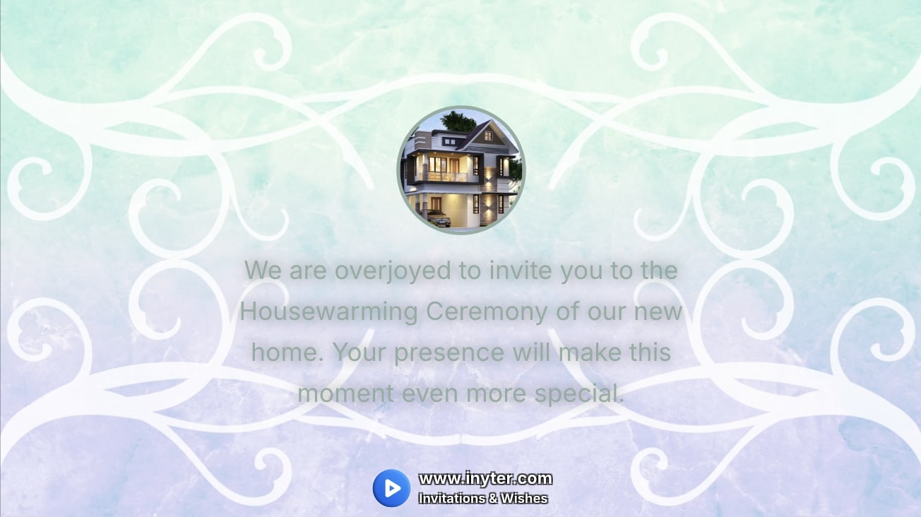 House Warming invitation with Flower vines animation