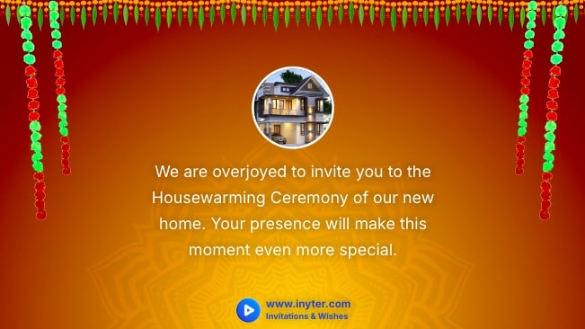 House Warming invitation with garlands animation