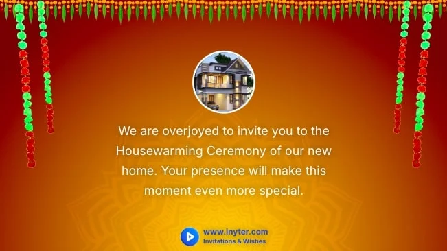 House Warming invitation with garlands animation