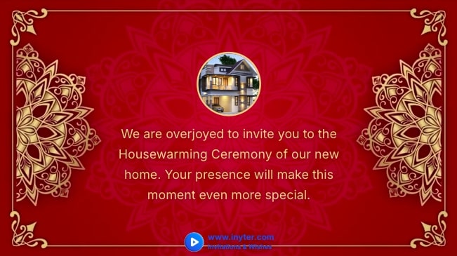 House Warming invitation with vintage animation