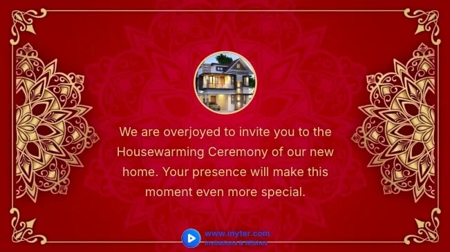 House Warming invitation with vintage animation