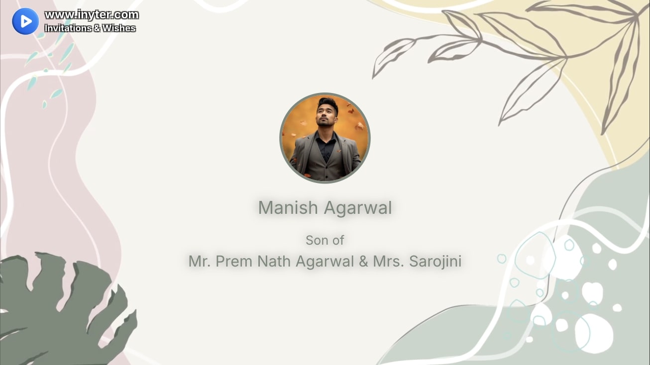 Marriage Invitation with Abstract Leaves Animation