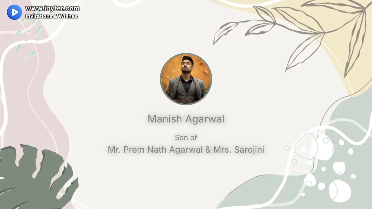 Marriage Invitation with Abstract Leaves Animation