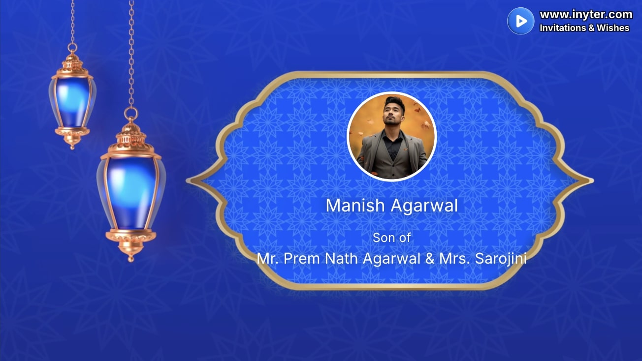 Marriage Invitation with Blue Lights Animation