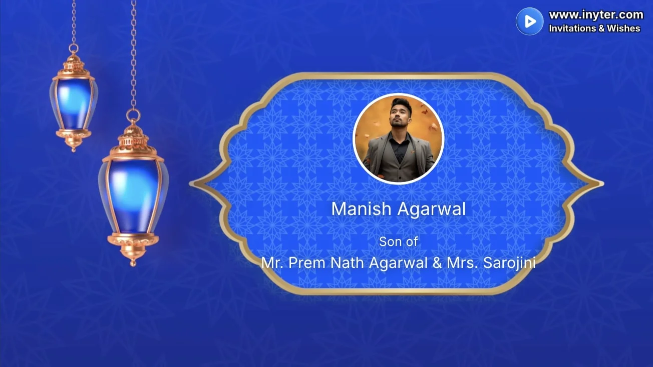 Marriage Invitation with Blue Lights Animation