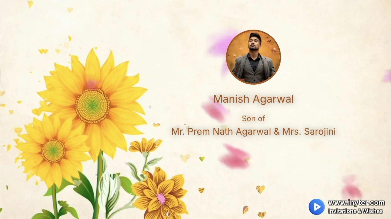 Marriage invitation with Flowers and Butterflys animation