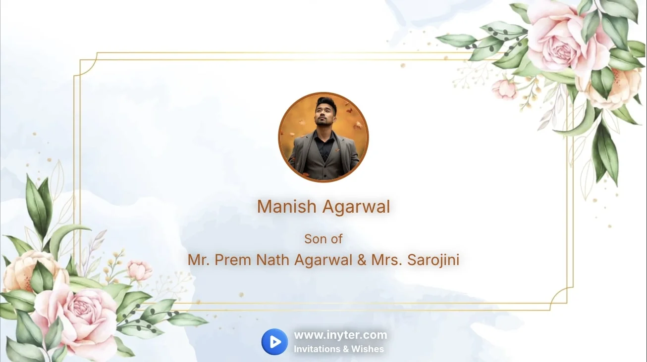 Marriage invitation with Flowers and Leaves animation