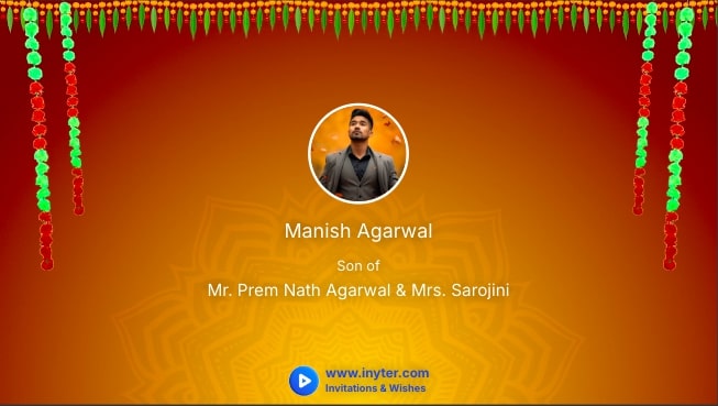 Marriage invitation with garlands animation