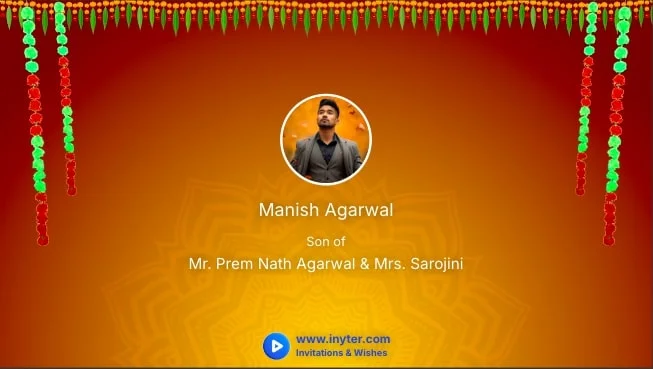 Marriage invitation with garlands animation