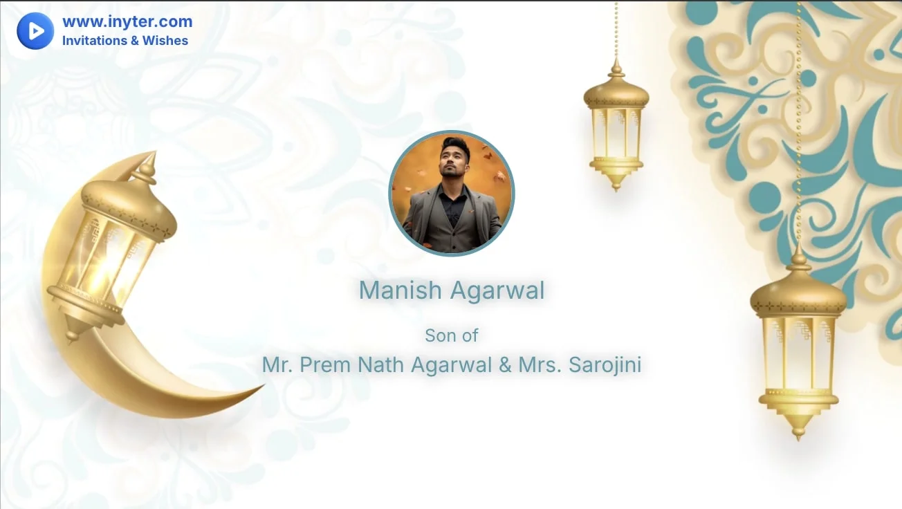 Marriage invitation with moon and lights animation