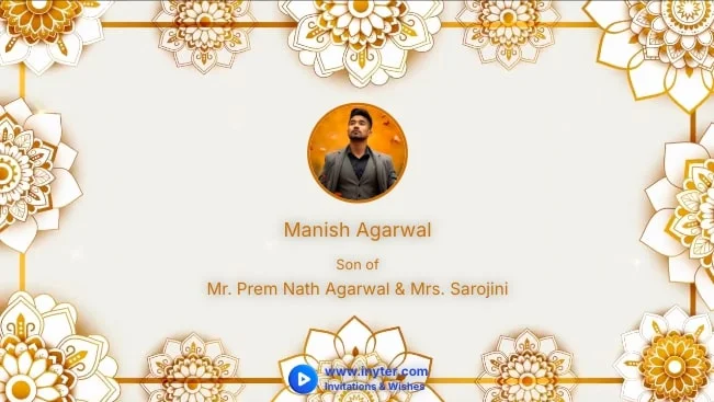 Marriage invitation with flowers animation