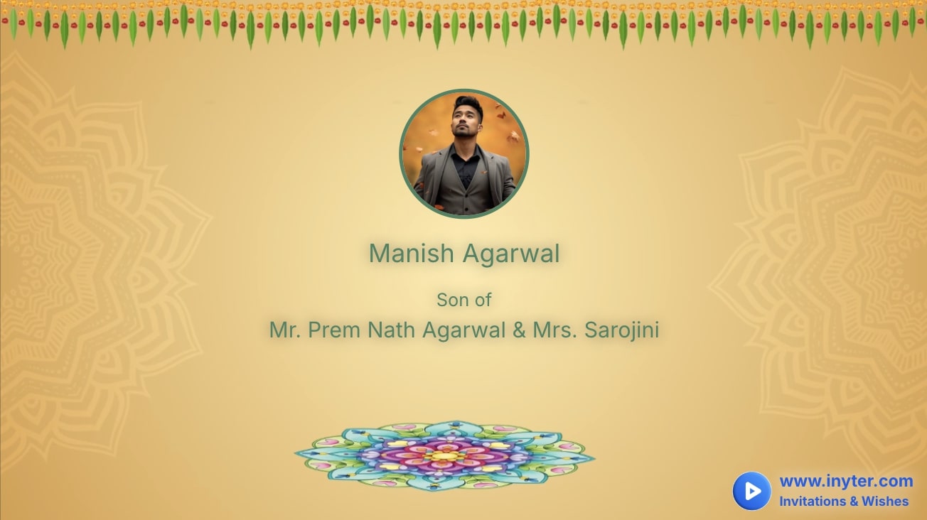 Marriage invitation with rotating rangoli animation