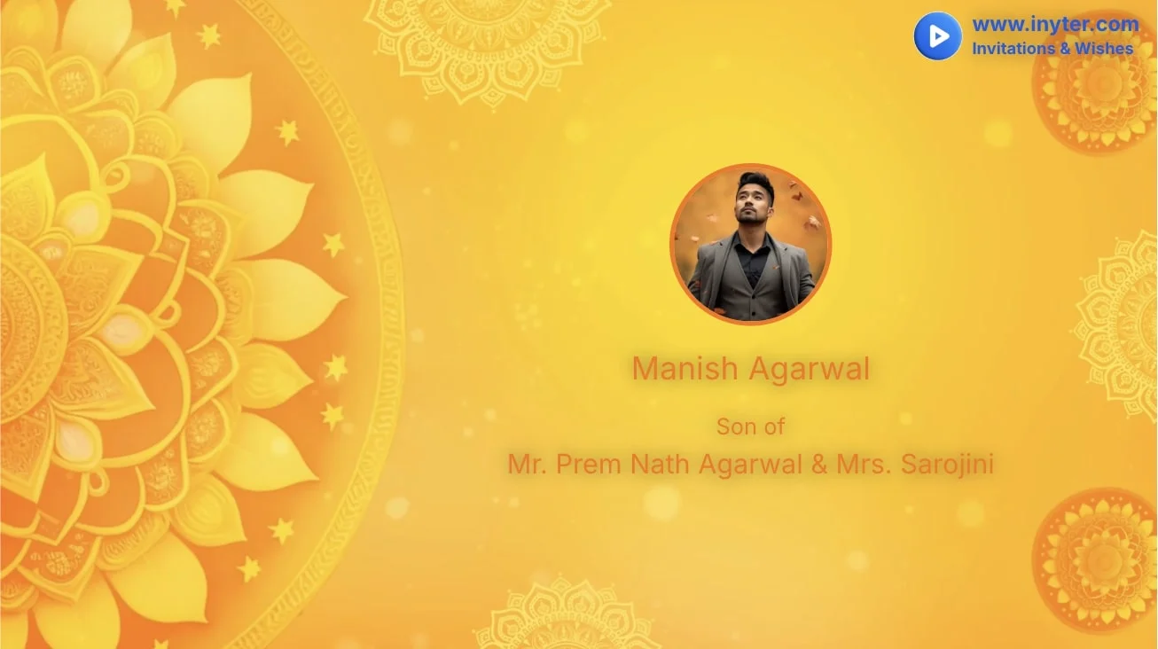 Marriage invitation with yellow abstract animation